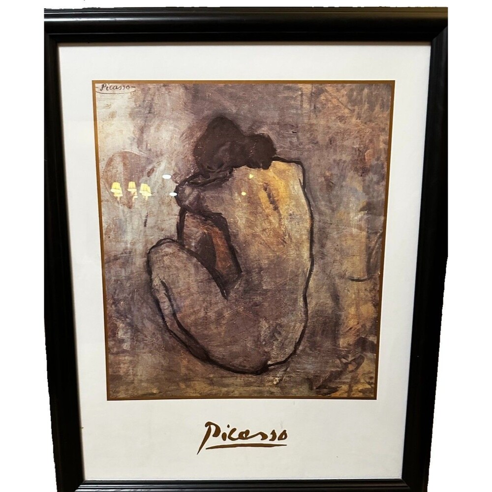 Pablo Picasso Blue Nude Art Print Framed 31.5” X 25.5"